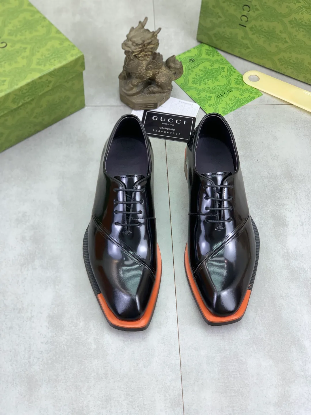 Men's Men's Shoes 💰P580 [New Style] 💰💎💎💎 [Gucci] GUCCI high-end men's formal business leather shoes, original order 1:1! Original imported high-end calfskin, original metal buckle, imported first-layer pigskin lining for feet, original high-end outsole, men's shoe size: 38-44